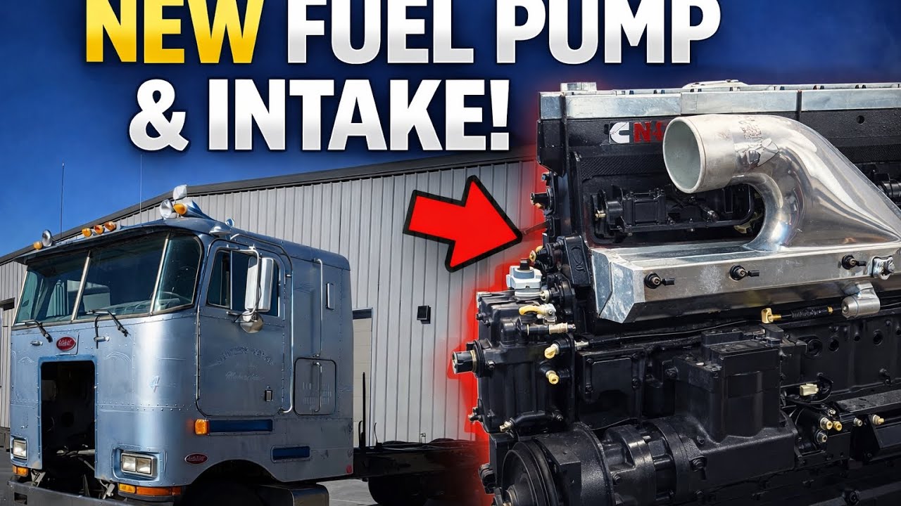N14 Cummins fuel pump and intake install. Whiskey Pete Cabover 