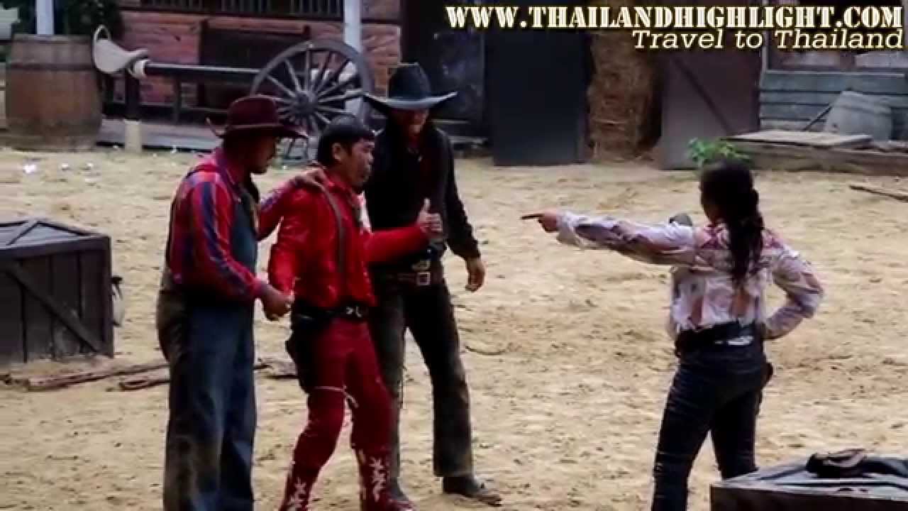 Western Cowboy Stunt Show Safari World Bangkok Thailand