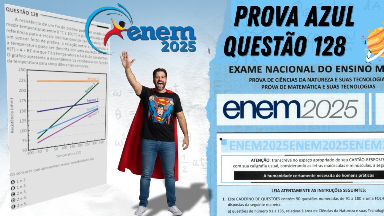 ENEM 2025 Caderno AZUL - QUESTÃO 128 - A resistência de um fio de platina pode ser usada para ...