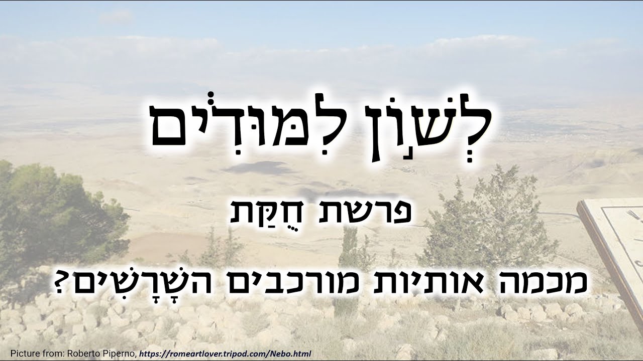 לשון לימודים 40 - פרשת חֻקַת: מכמה אותיות מורכבים השָׁרָשִׁים?