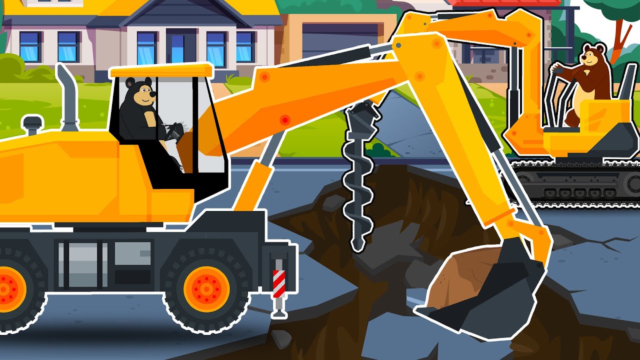 Earthquake - Excavator & Rock Drilling for Repairing Cracked Roads |Construction Vehicles