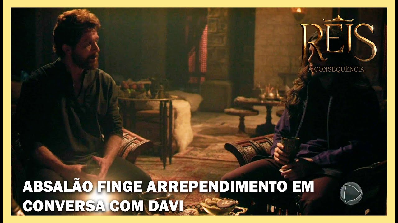 Absalão conversa em particular com Davi e finge arrependimento | NOVELA REIS