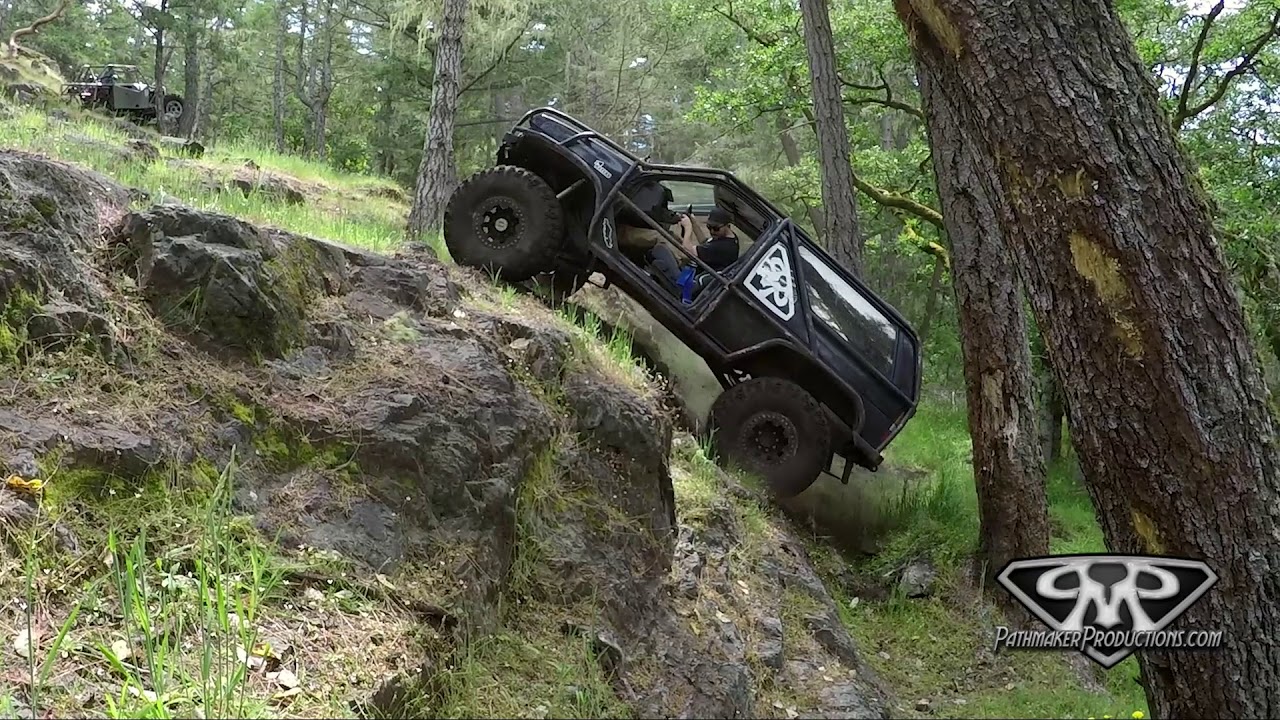 One Ton Nissan Pathmaker trail wheeling and hitting the rev limiter!