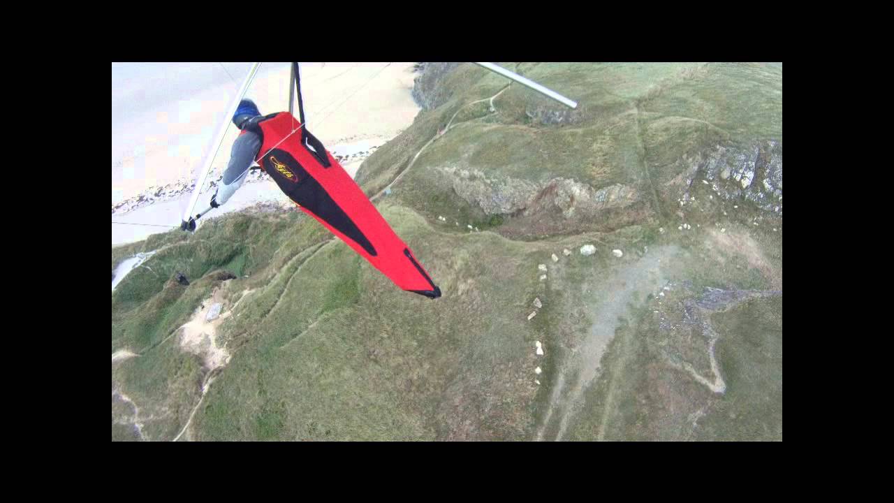 hang gliding beach landing perran sands