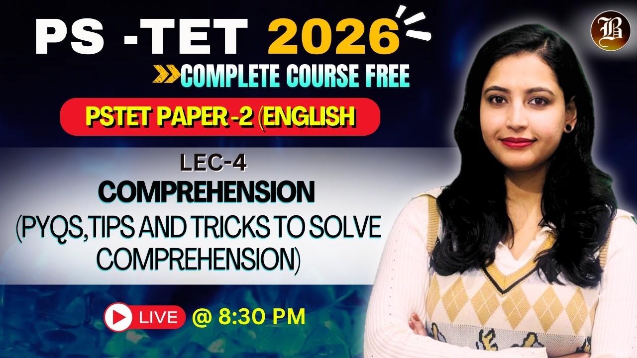 PSTET English 2026 | Comprehension  Part-4 | FREE Live Class (Paper-2)