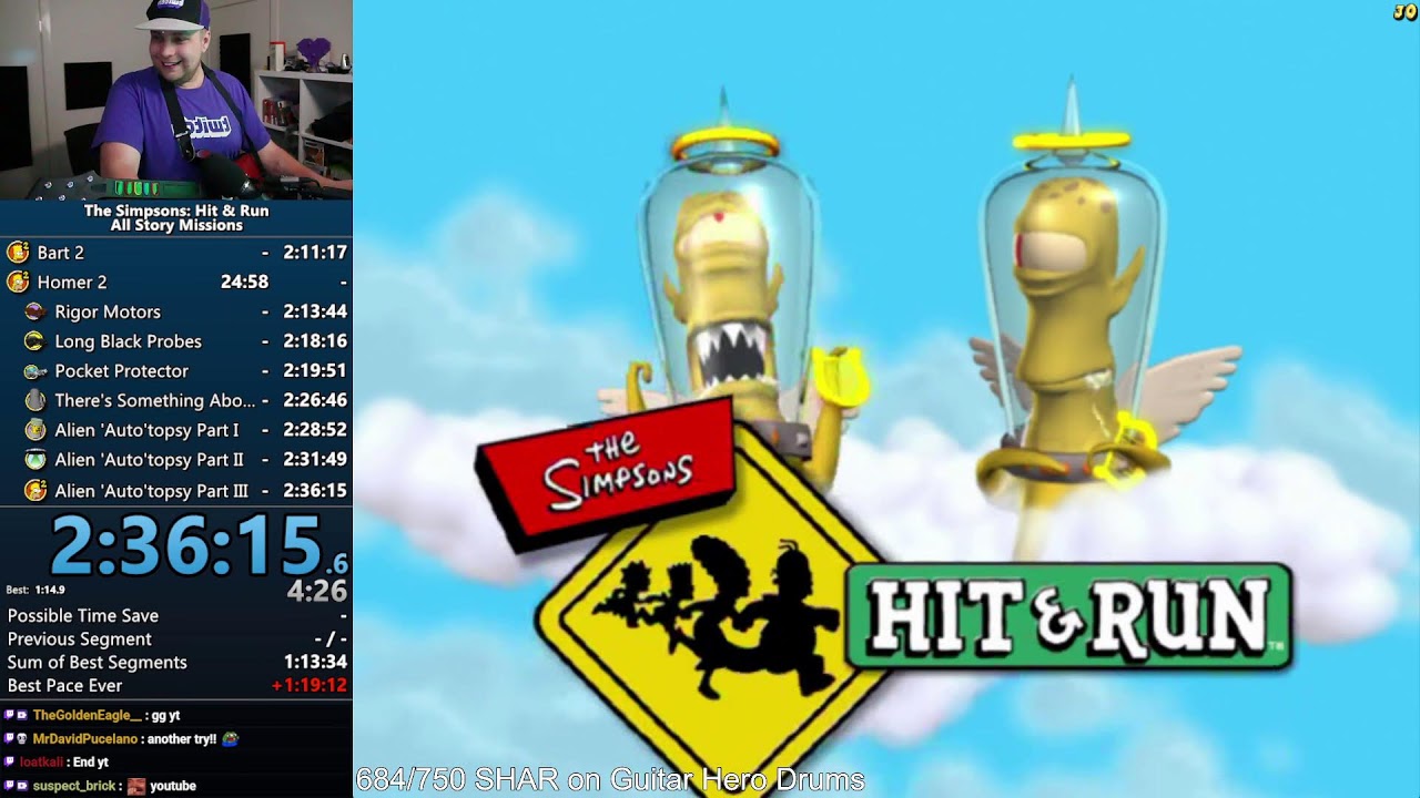 I am completing The Simpsons: Hit & Run on a guitar hero controller