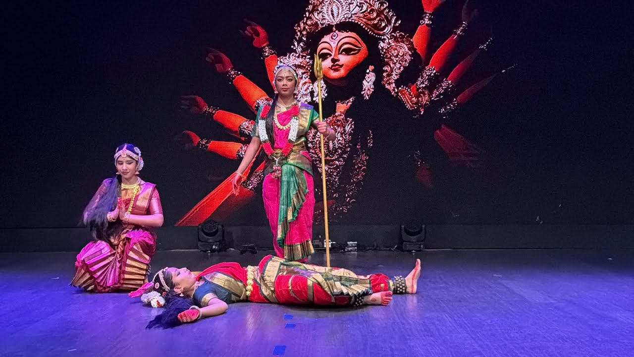 Dancing in the divine energy of Maa Durga.