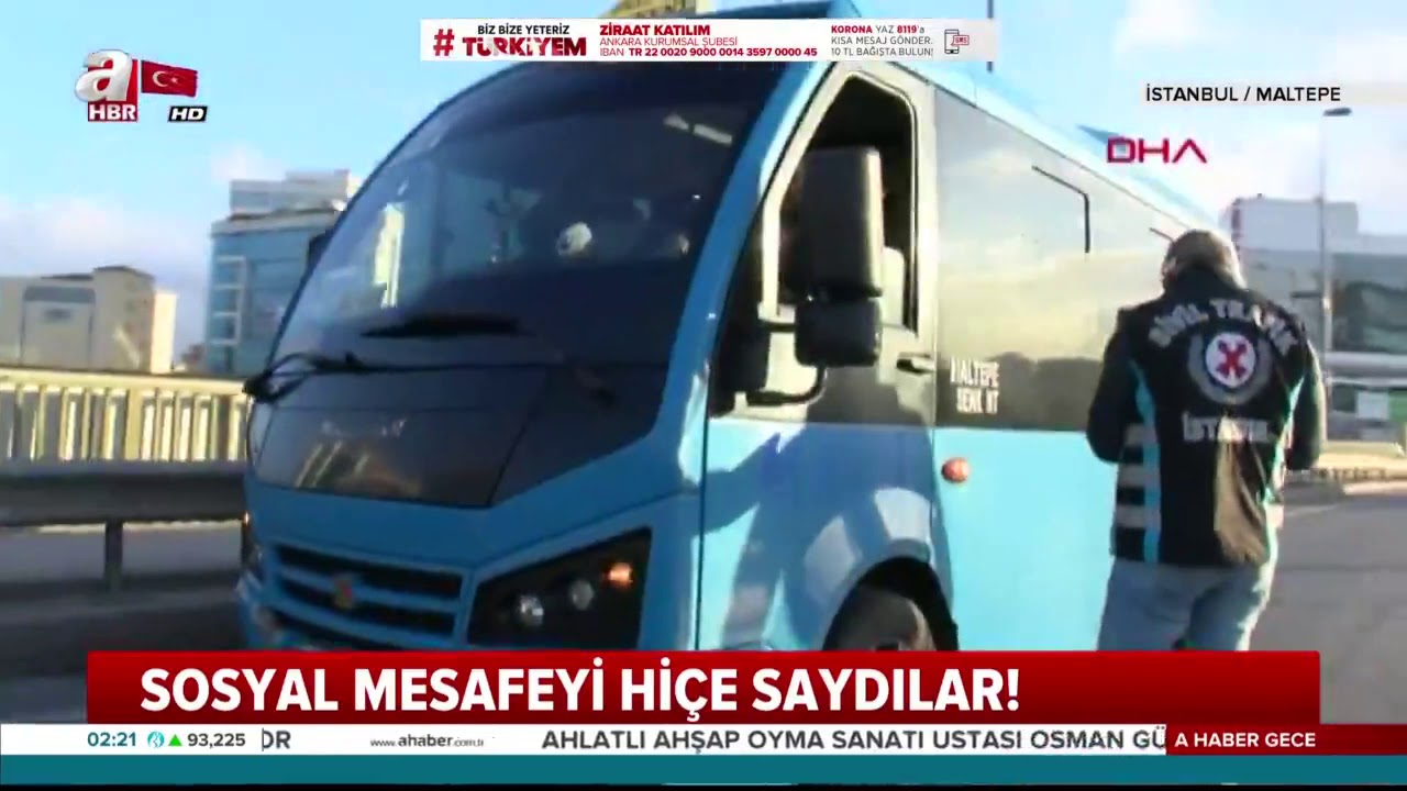 Sosyal Mesafeyi Hiçe Sayan Minibüs, Polisten Kaçmaya Çalıştı! / A Haber | A Haber