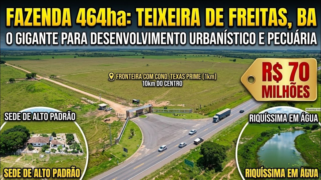 Fazenda 464ha em Teixeira de Freitas - Ideal para Loteamento e Pecuária (BA-290)