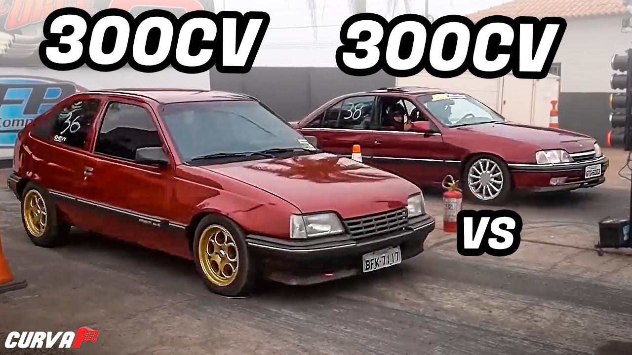 Omega 300 cv vs Kadett 300 cv + vários comparativos na arrancada!