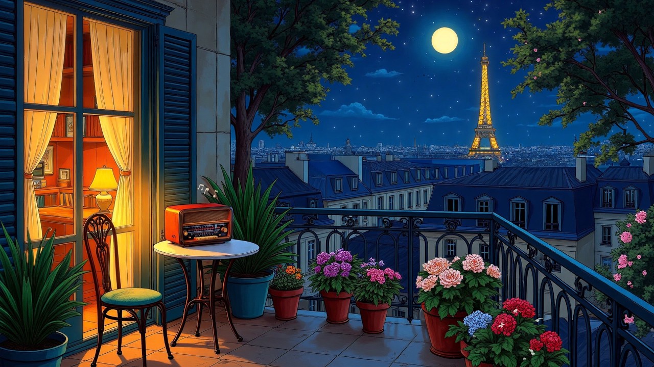 Classical music from the 1940s played on my grandmother's porch on a peaceful spring night