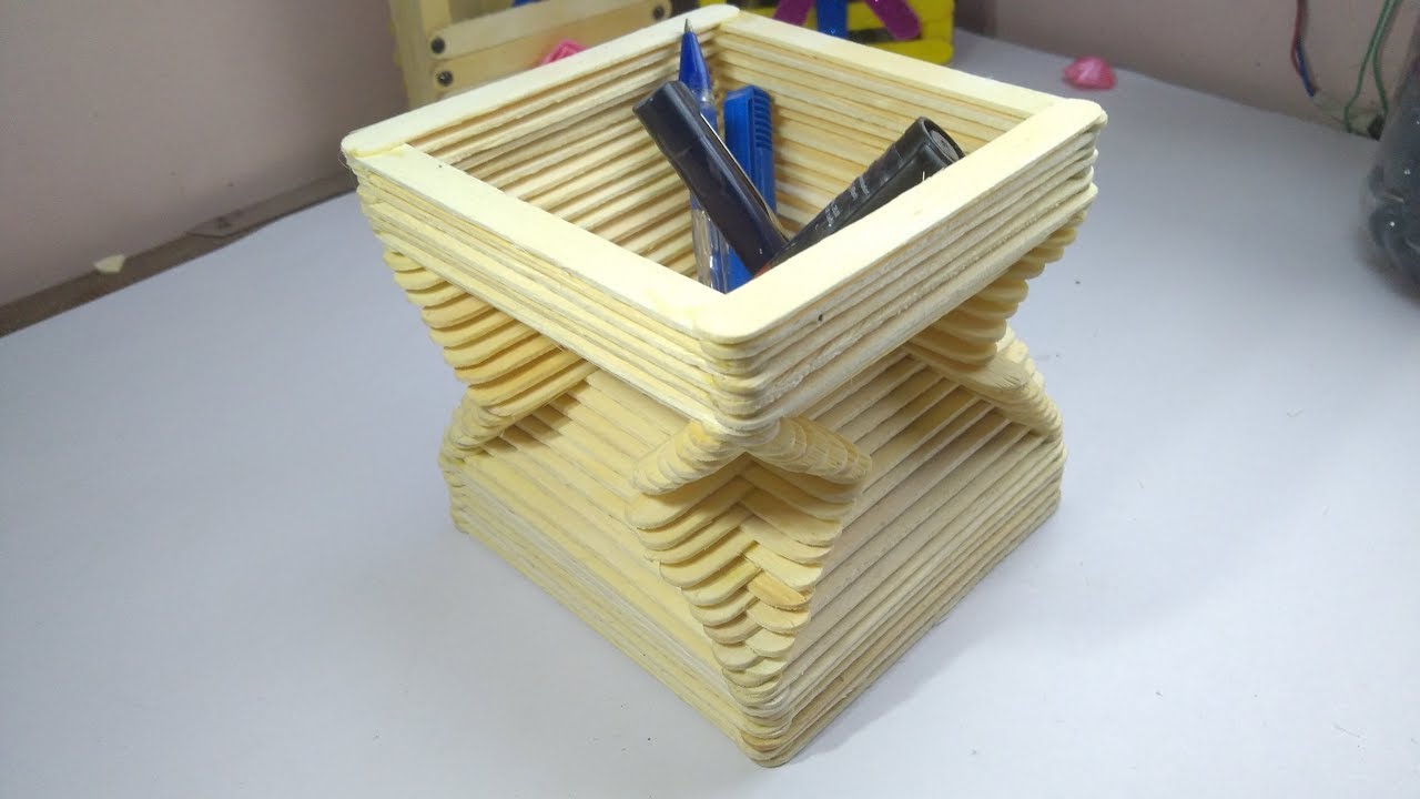 Icecream stick pen stand | Trash Changer |