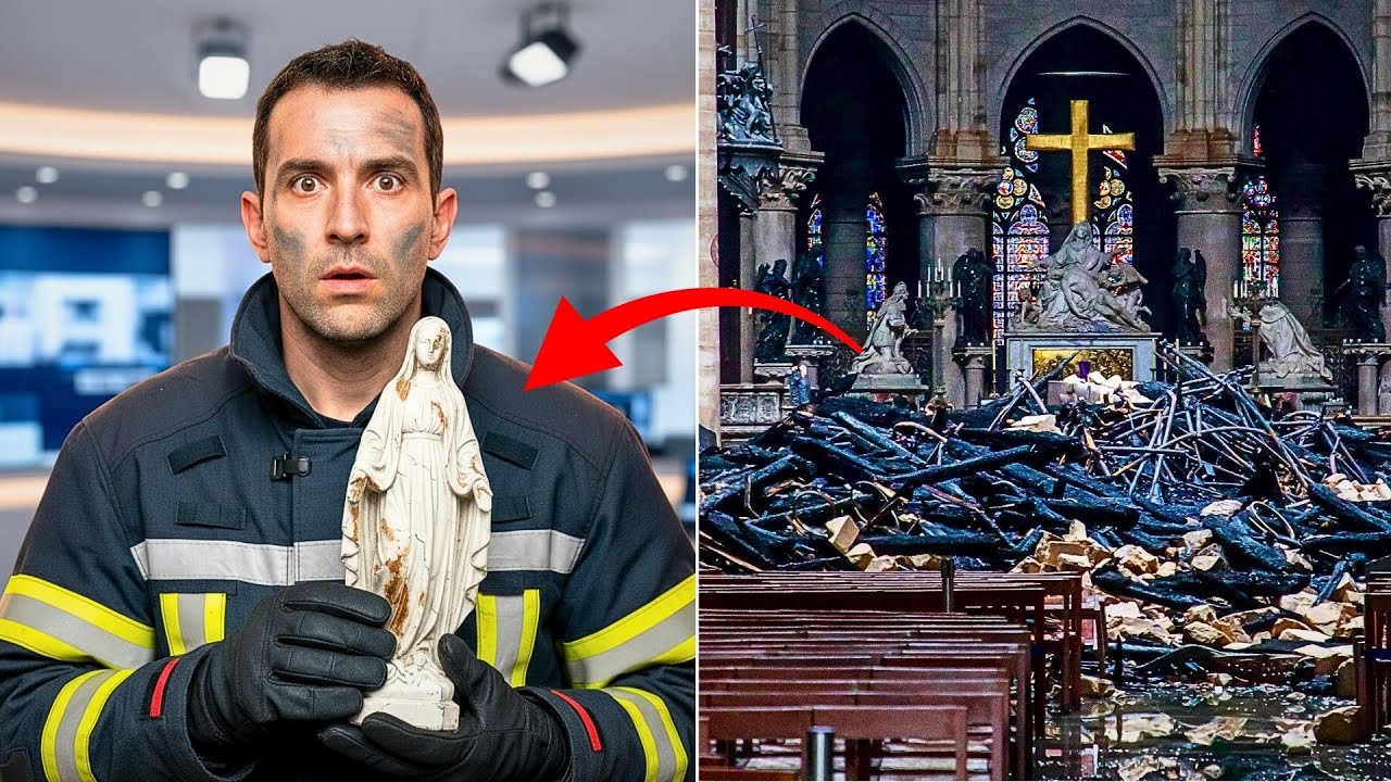 Pompier éteint incendie à Notre-Dame… et découvre image de Marie intacte dans les flammes