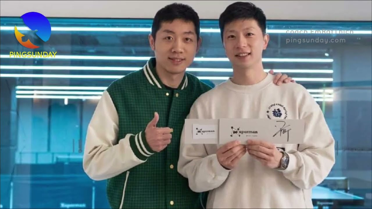 Ma Long Visits Xu Xin's Table Tennis Club