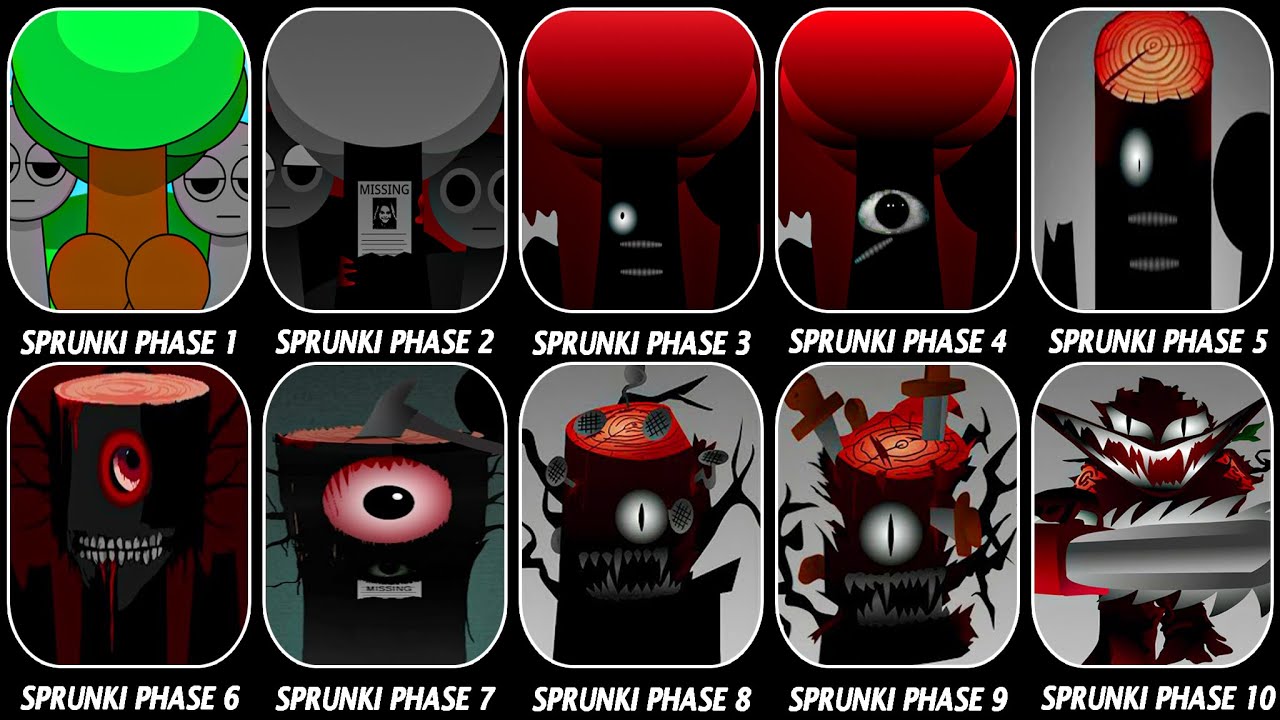 Phase 1 VS Phase 2 VS Phase 3 VS Phase 4 VS Phase 5 VS Phase 6 VS Phases 7-10 in Incredibox Sprunki!