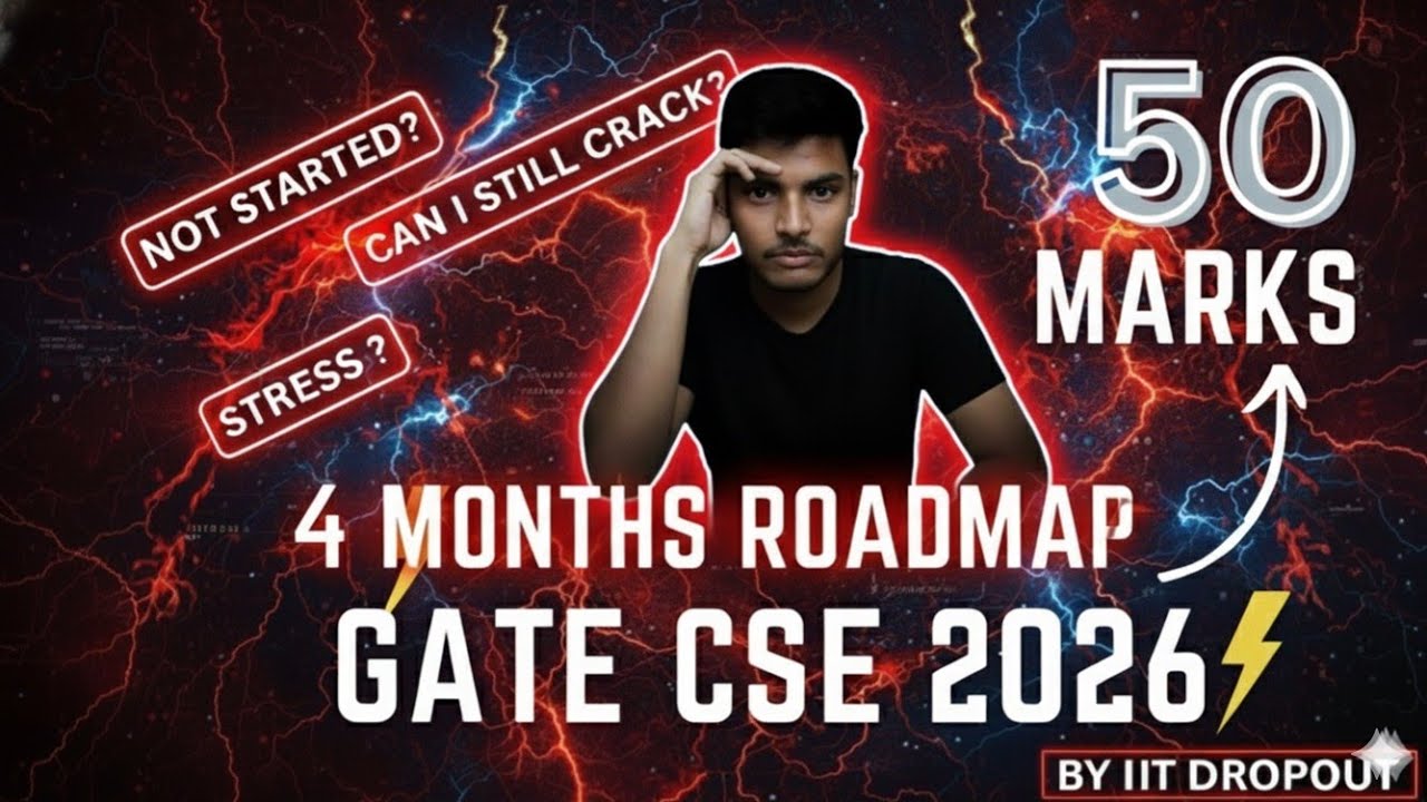GATE 2026 CSE 4 Month Roadmap 🔥✅ | From 0 to 50 Marks 🔥😎