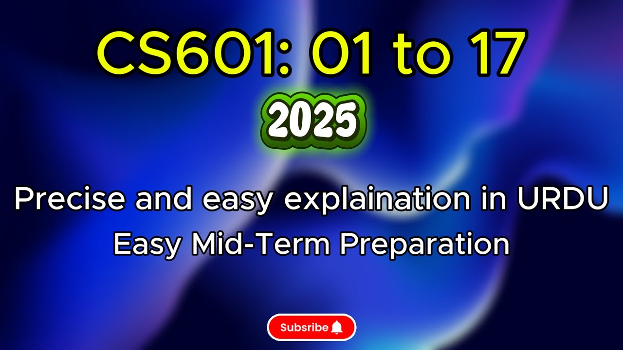 CS601 Module 01 to 17 | CS601 Short Lectures 2025 | CS601 Mid Term Preparation