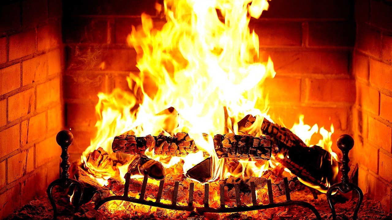 🔥 Fireplace 4K (12 HOURS). Cozy Fireplace with Burning Logs and Crackling Fire Sounds