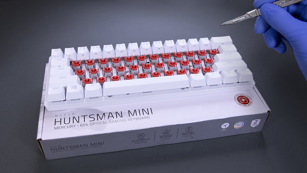 Razer Huntsman Mini: Mercury Edition Unboxing (Red Switches) - ASMR