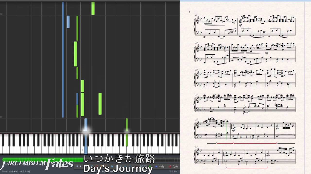 Fire Emblem Fates/if - いつかきた旅路/Day's Journey (Synthesia Piano Tutorial)