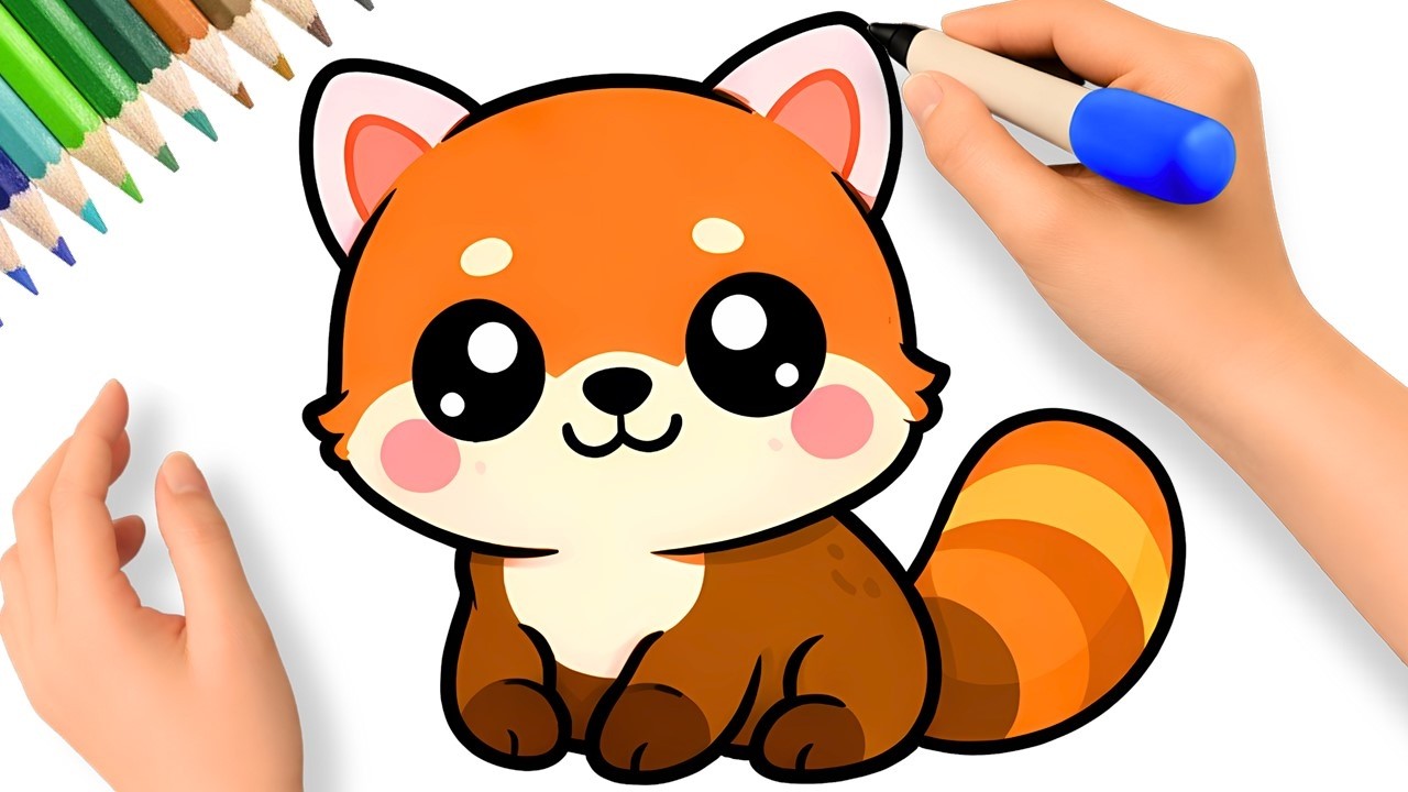 COMMENT DESSINER PANDA ROUX FACILE 💗