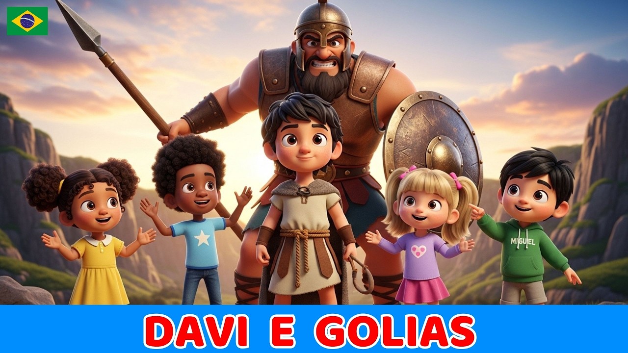 Davi e Golias | Coragem e Fé | Música Infantil Cristã | História Bíblica