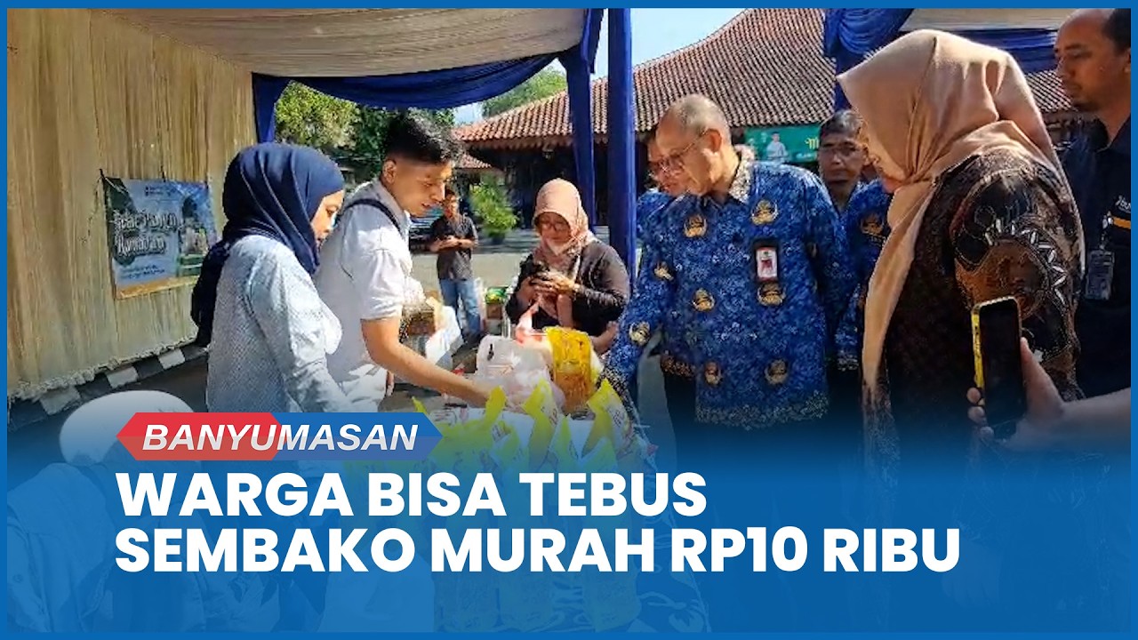 Bupati Sadewo Dorong Pasar Murah Sarahsimas Banyumas, Warga Tebus Sembako Murah Rp10 Ribu