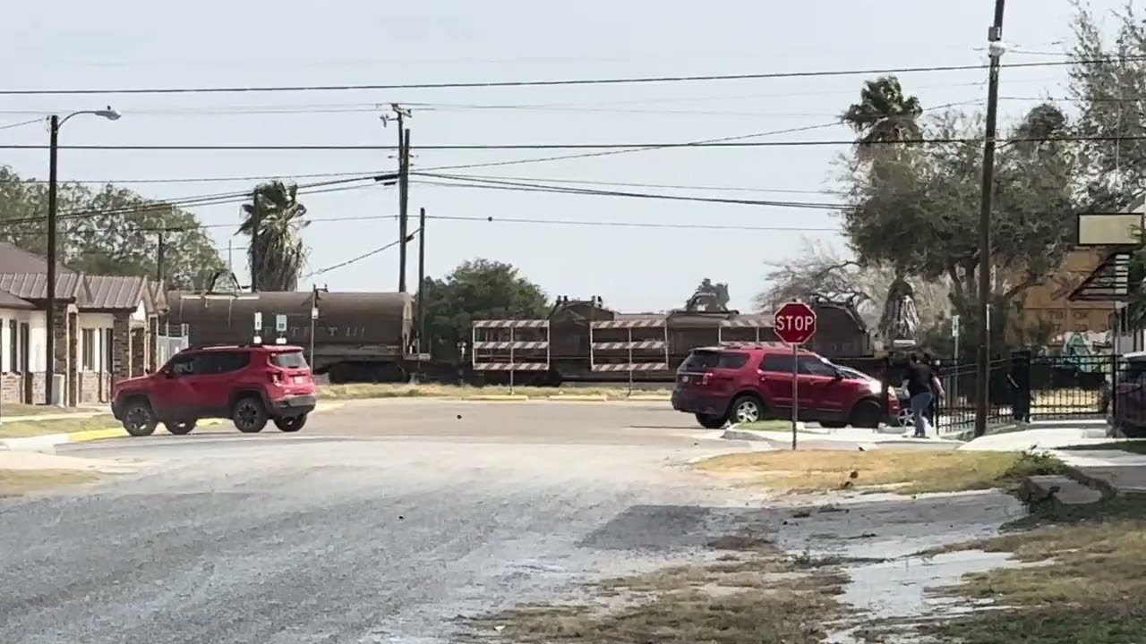 Union Pacific mixed freight train i caught during a windy day
