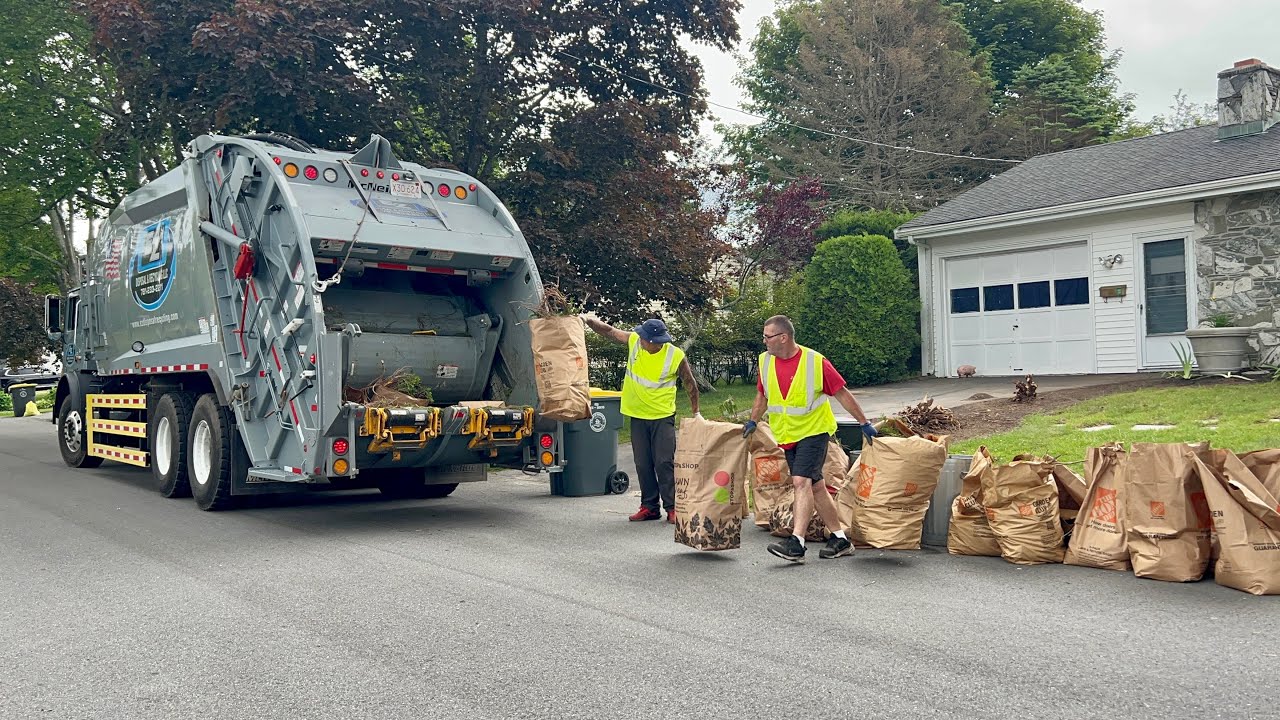EZ Disposal Garbage Truck Packing Heavy Somerset Yard Waste