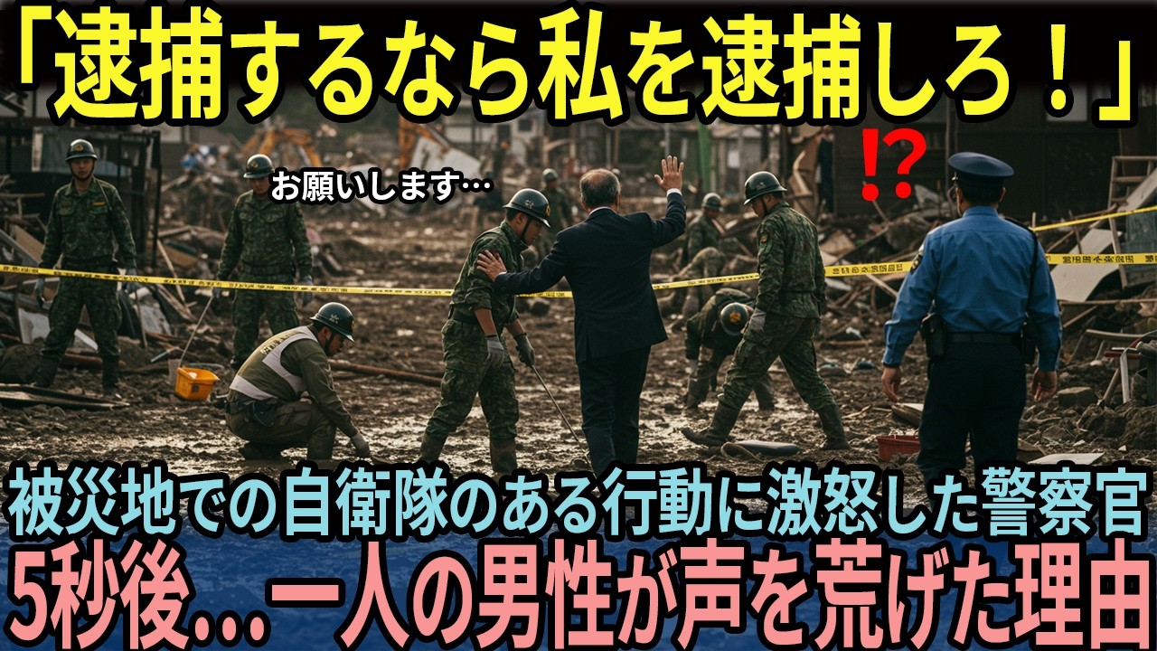 【海外の反応】「逮捕するなら私を逮捕しろ！」被災地の自衛隊の行動に激怒した警官に対し一人の男性が声を荒げた理由…