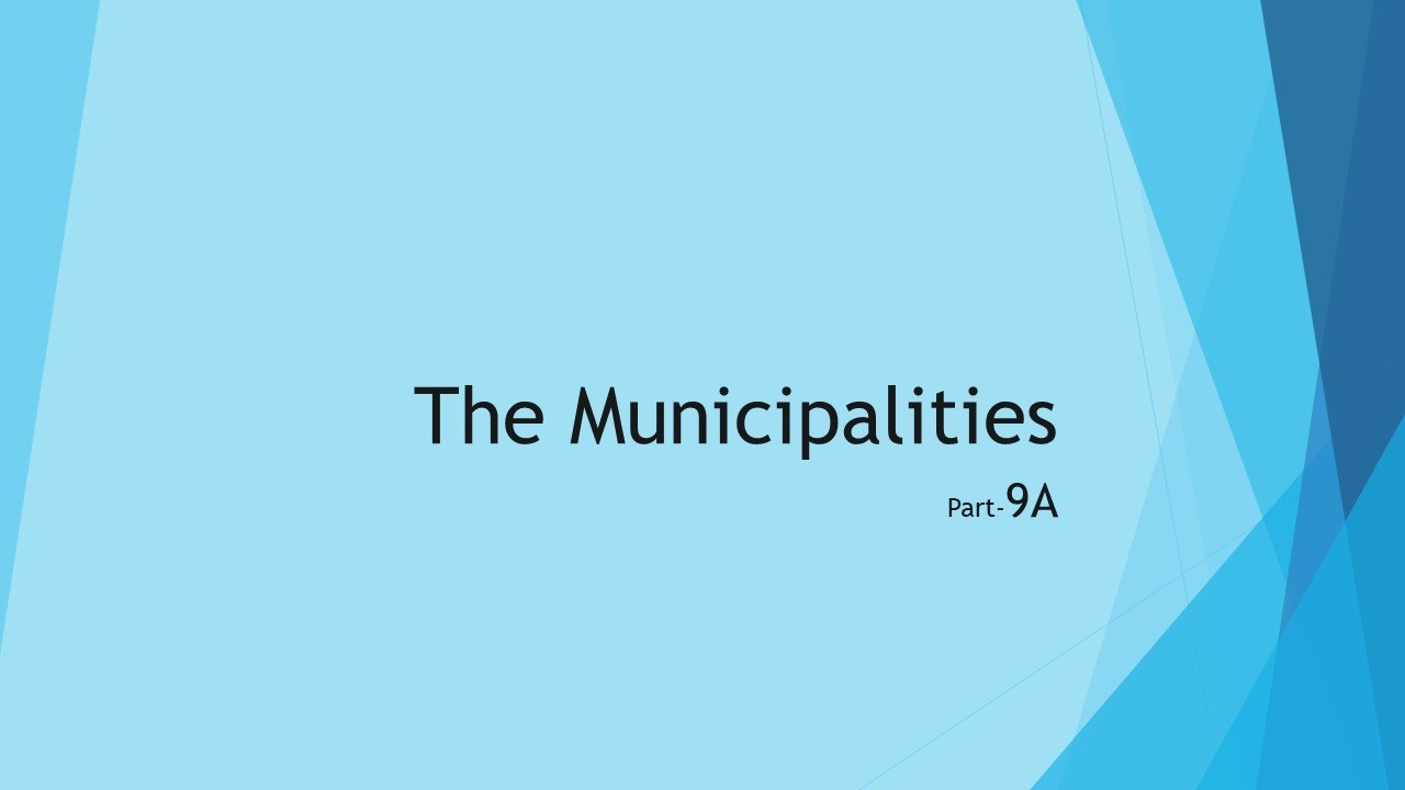 The Municipalities 9A #ugcnet #upsc #jrf