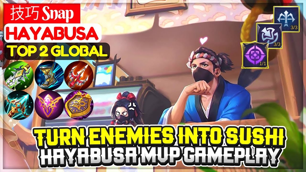 Turn Enemies Into Sushi, Hayabusa MVP Gameplay [ Top 2 GlobaL Hayabusa ] 技巧 Snap - Mobile Legends