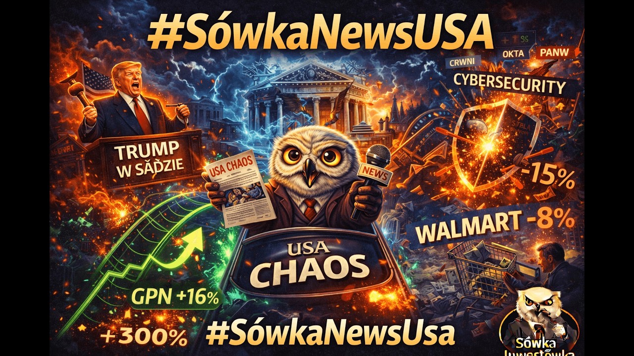 TRUMP W SĄDZIE, RZEŹNIA CYBERSECURITY, WALMART -8%,GPN STRZELA 16% i SPEKULACYJNE 300% #SowkaNewsUSA