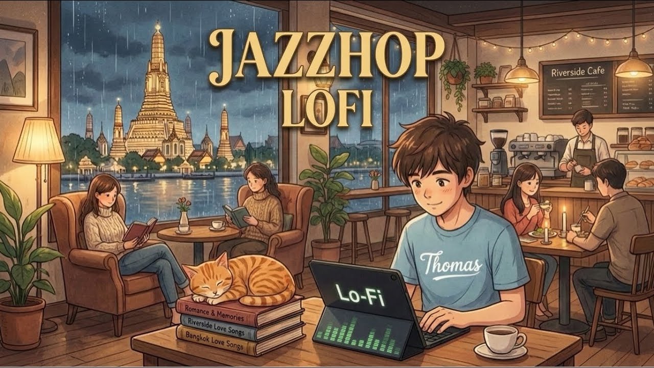 Jazzhop / Cafe Lo-fi at Wat Arun (Chill & Focus) Lo-Fi Song 3Hrs.สายชิลล์ ทำงาน อ่านหนังสือ