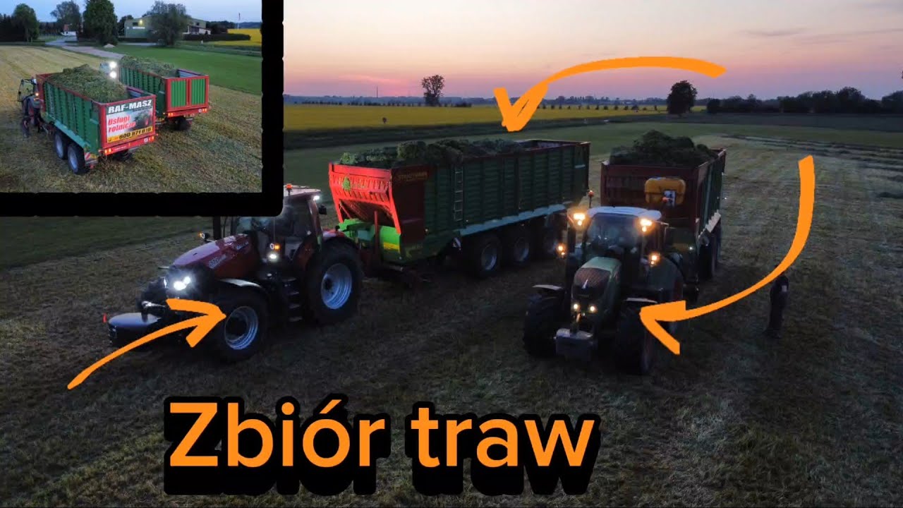 😎Zbiór traw🌿2023 🔥przejazd przez Warszawę 🚜Case Optum 270/ Fendt vario722😎 RafMasz😎Strautmann Magnon