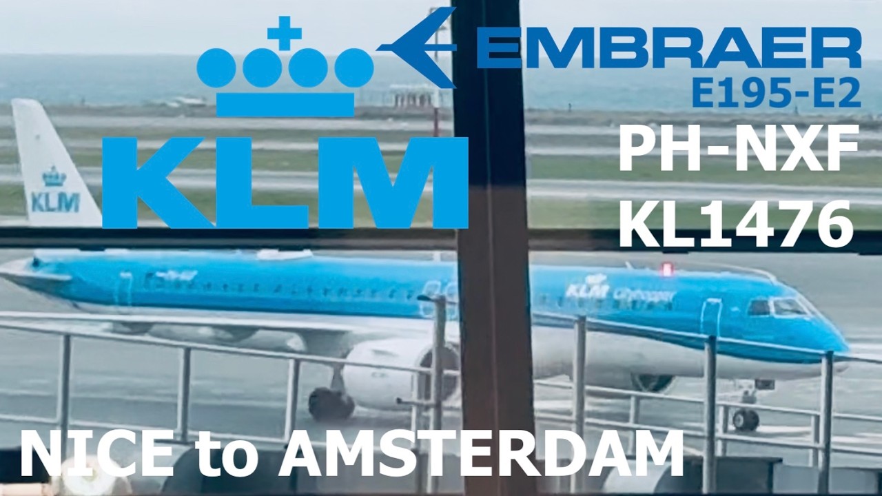 KLM 1476 (KLM Cityhopper) PH-NXF Embraer E195-E2 from Nice to Amsterdam #klm #klmroyaldutchairlines