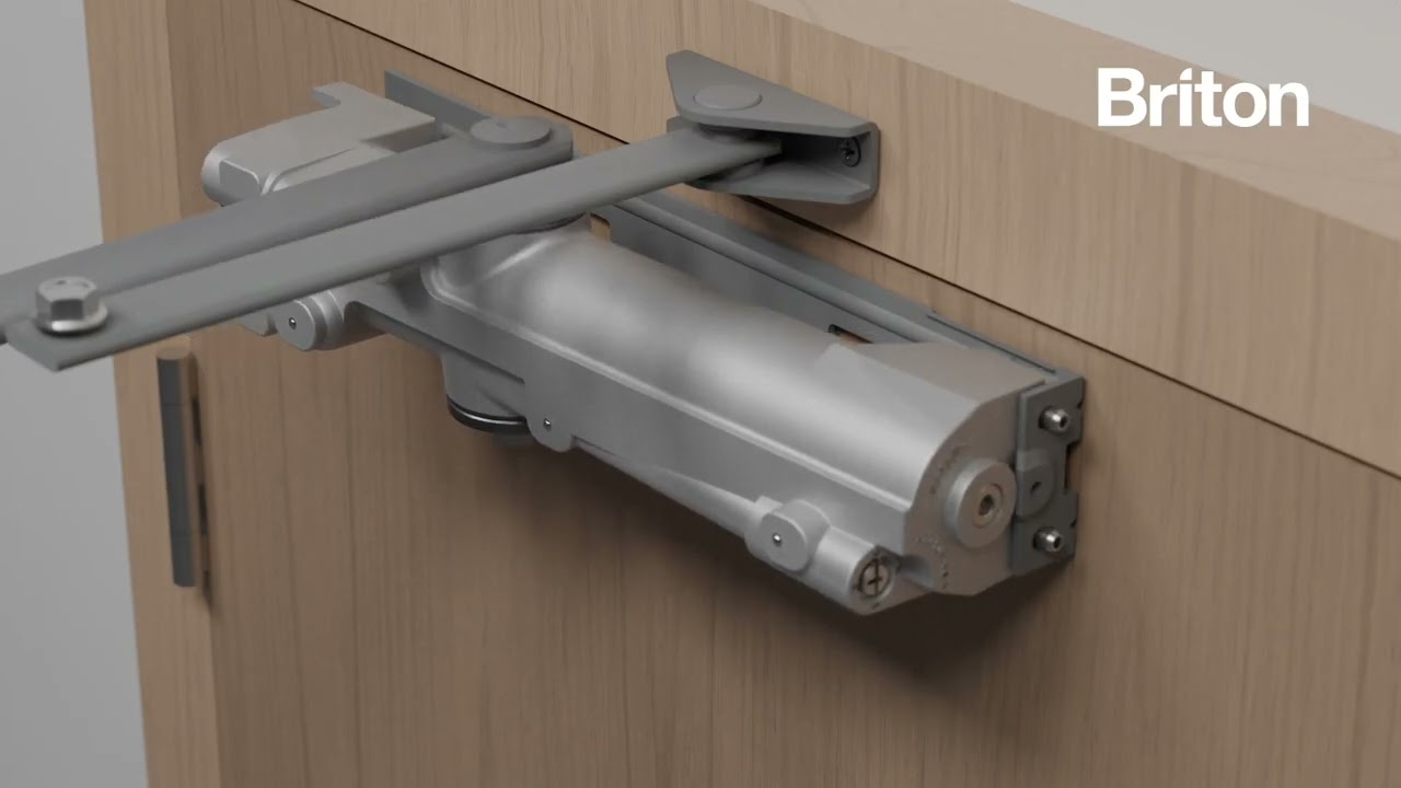How to install the Briton 2003V Overhead Door Closer in a Door Mount Pull (Fig.1) fixing position.