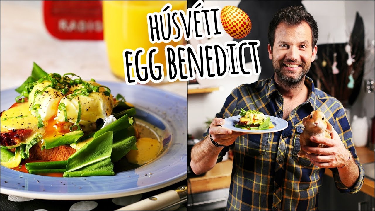 Húsvéti Egg Benedict kaláccsal és sonkával