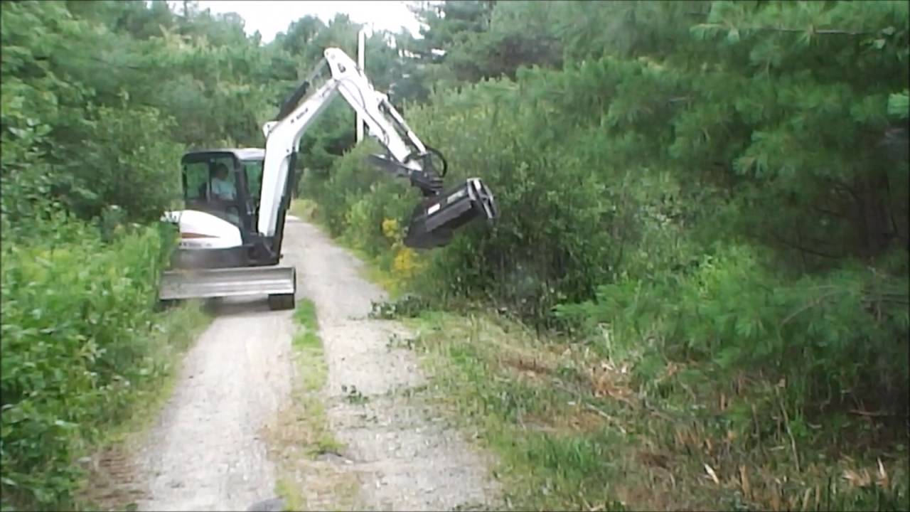 E55 Bobcat Excavator with Rockhound Mower