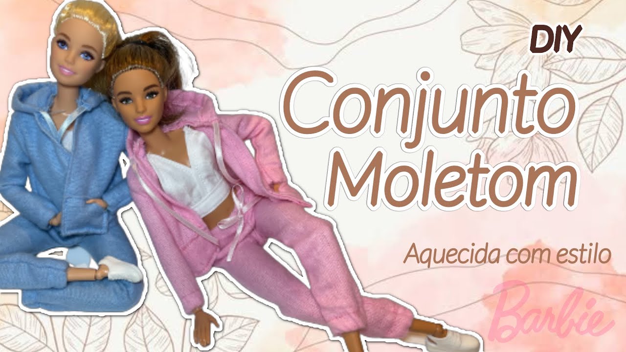 CONJUNTO DE MOLETOM - ROUPA DE FRIO PARA BARBIE - Casaco e calça comprida - LALAY DOLL