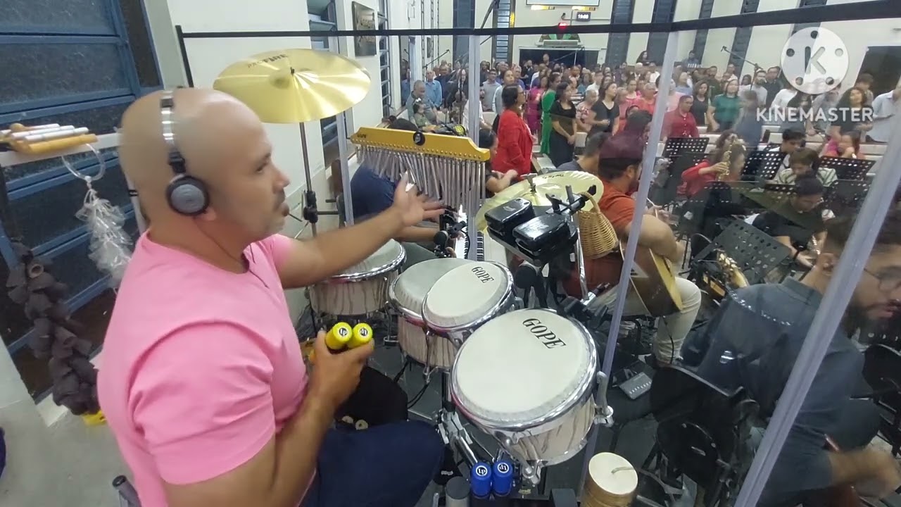 Grande &eacute; o meu Deus #congas #percussionista#musica #bateristaevangelico #drummer #gospelmusic #
