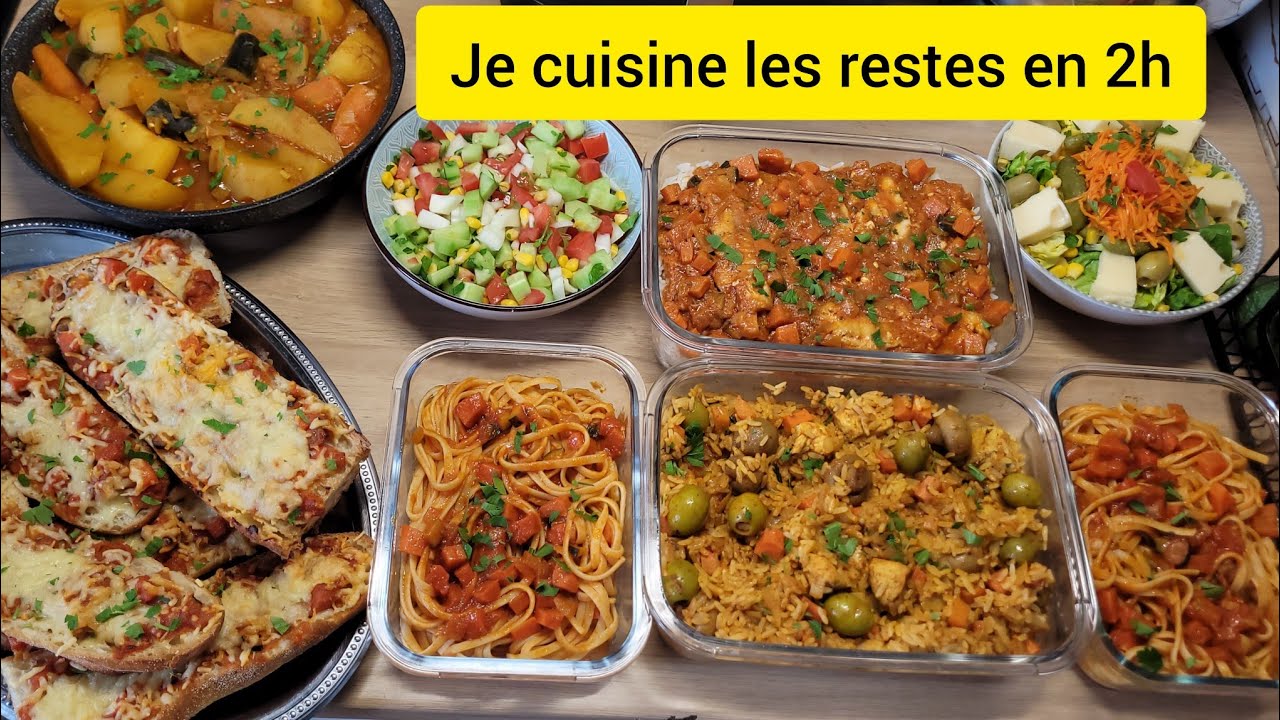Batch-cooking en 2h petit budget spécial fin du mois difficile/ je cuisine les restes
