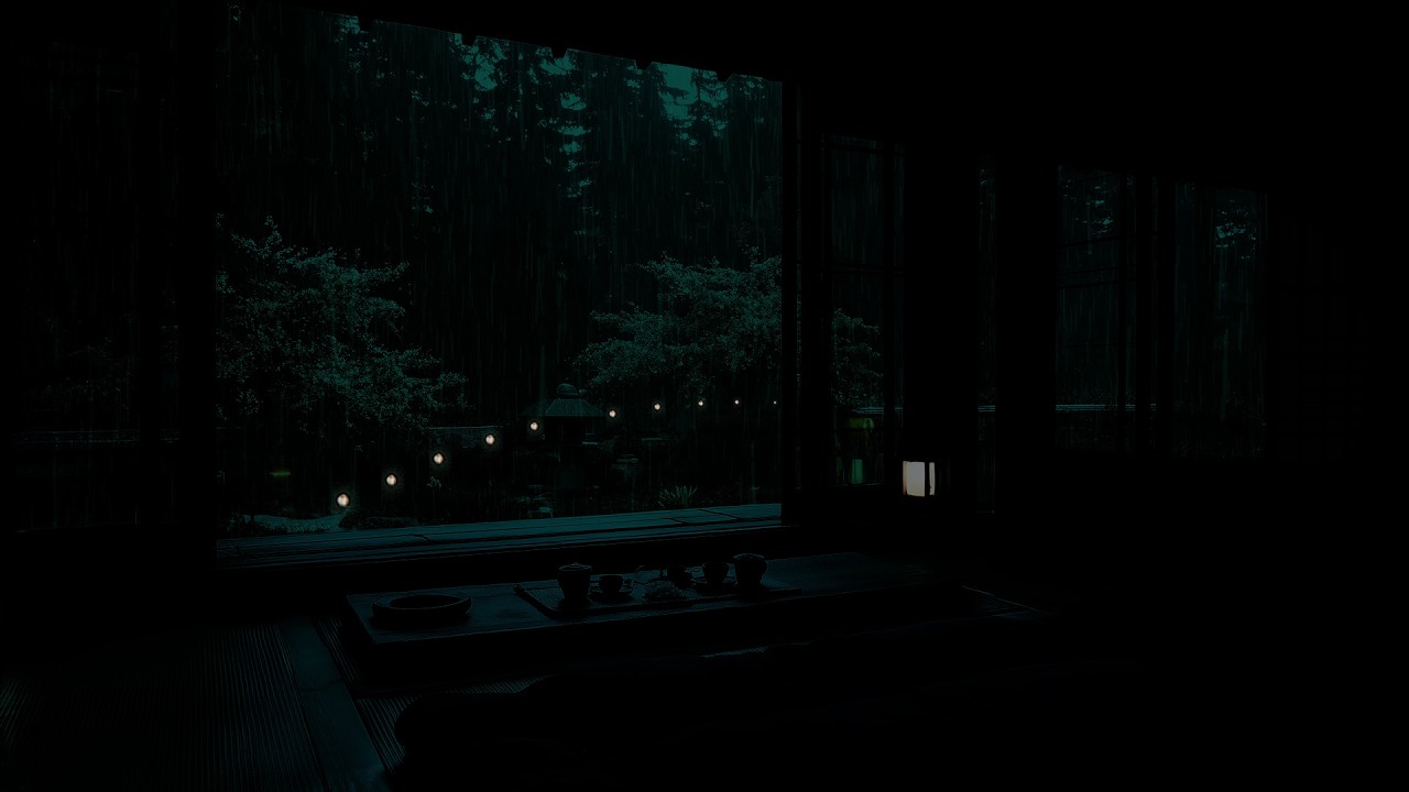 Rain Sounds in a Blooming Spring Garden 🌧 (No Ads) | Quiet Dark Bedroom Sounds for Deep Sleep