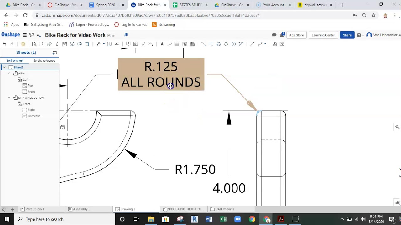 OnShape -Create an Assembly Drawing with Exploded view and Part Multi views