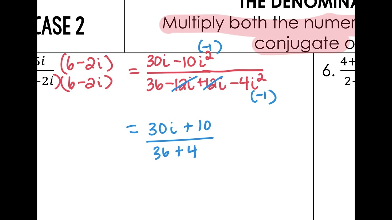 6 6 Notes  Dividing Complex Numbers