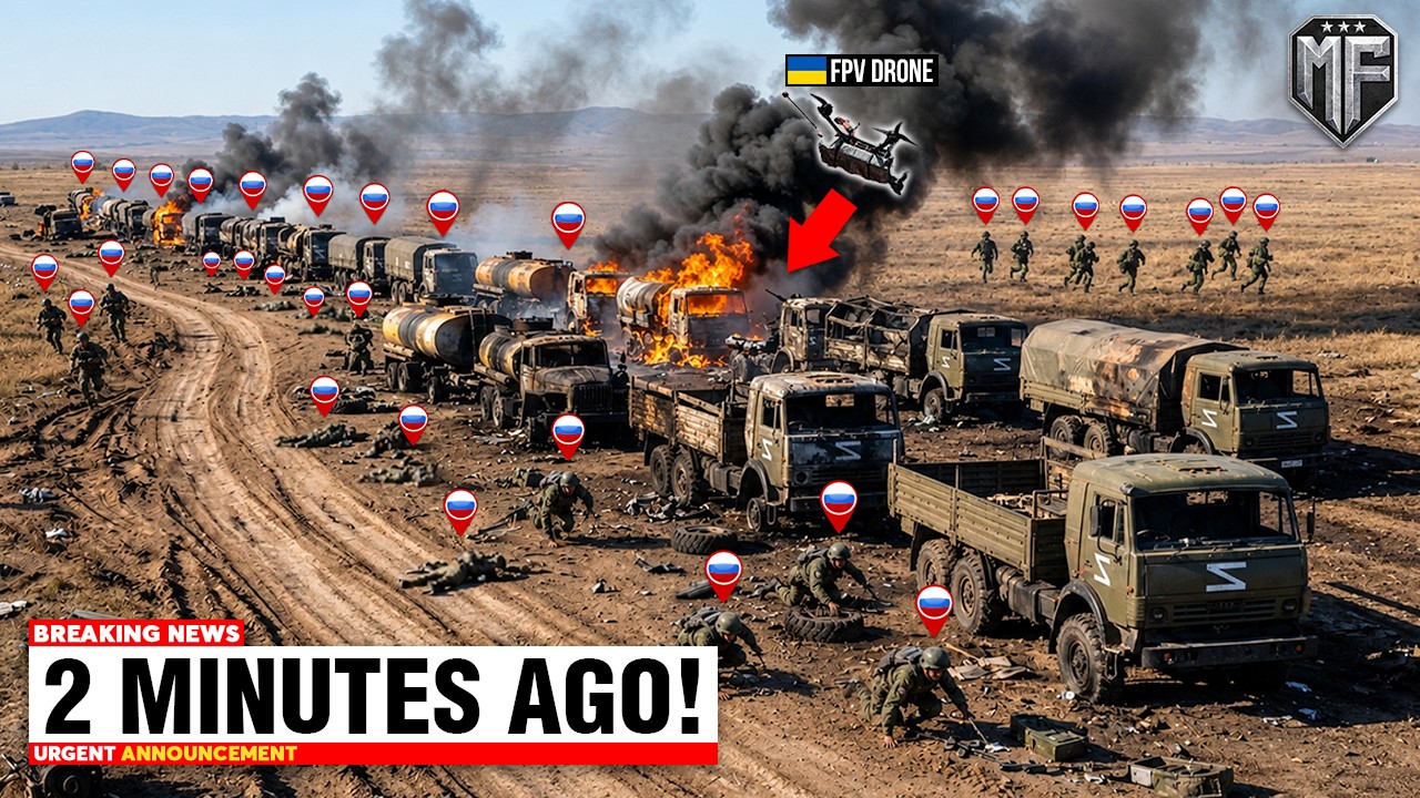 Huge Russian Logistic Trucks Full of Fuels Detected by Ukrainian FPV Drones - Then THIS Happened...