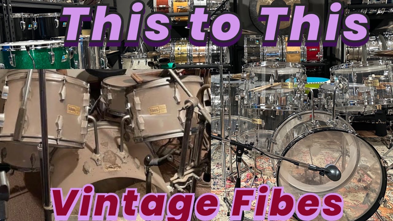 Vintage Fibes Acrylic Drum Set Rescue, Clean up, restoration. 13,14,16,18,22 Bobby Chouinard's Set