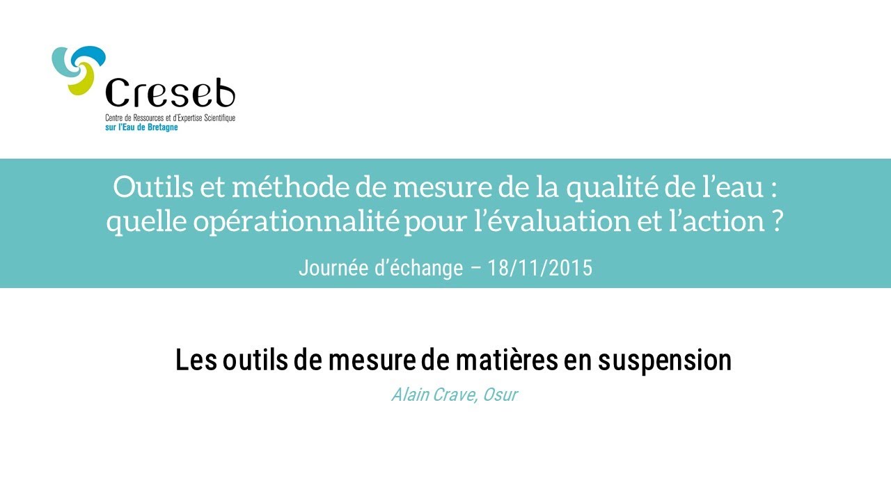 Les outils de mesure de matières en suspension