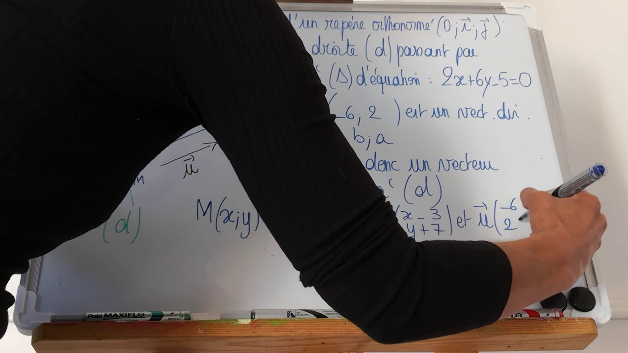 Equation d'une droite perpendiculaire à une droite donnée