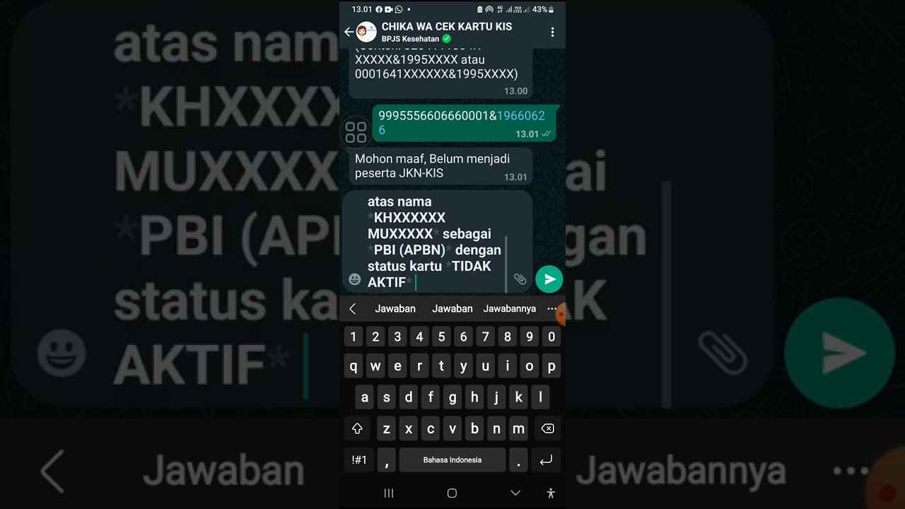 Cek STATUS KIS Melalui WhatsApp